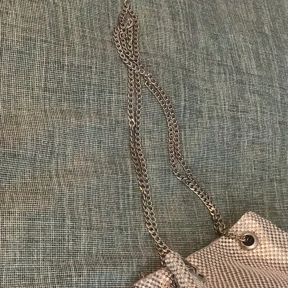 Francesca's Collections Rhinestone Silver Chain Bag. - Picture 4 of 8